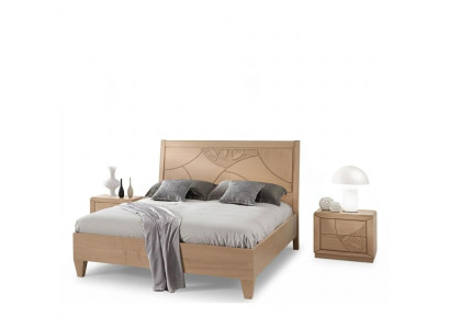Diseño Dormitorio 3 piezas Cama 2 Mesitas de Noche Moderno Set de Camas de Lujo