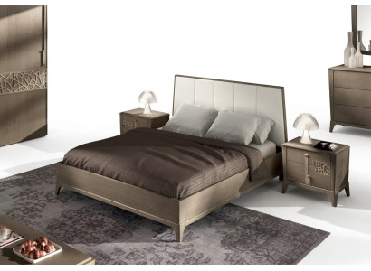 Diseño de dormitorio conjunto cama 2x mesitas de noche clásico lujo muebles