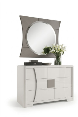 Cómoda con espejo consola de lujo, cómoda dormitorio nuevo de 2 piezas.