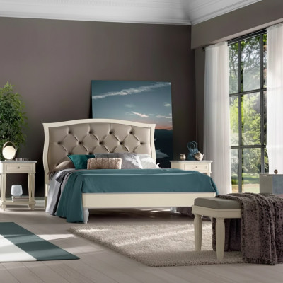Cama 2x mesitas de noche 3 pzs. Conjunto dormitorio Diseño Moderno Lujo Grupo