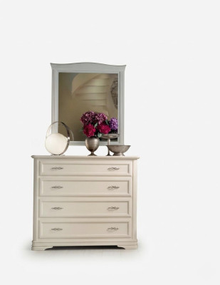 Cómoda con espejo de madera Muebles modernos Beige 2 piezas Nuevo