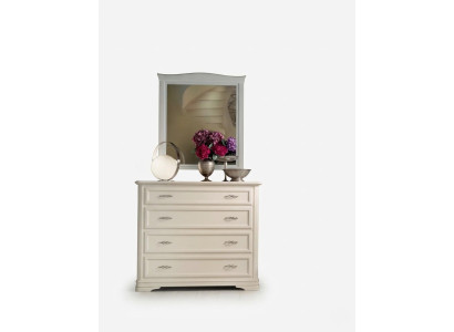 Cómoda con espejo de madera Muebles modernos Beige 2 piezas Nuevo
