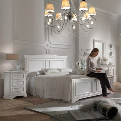 Dormitorio completo cama 2x mesitas de noche 3 piezas. Conjuntos de lujo de diseñador.