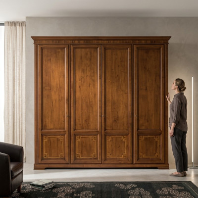 Armario de dormitorio de madera Armarios de muebles italianos Armario de ropa