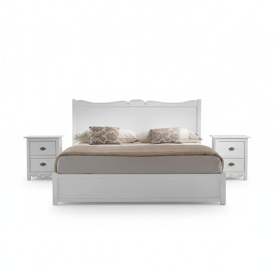 Diseño de dormitorio moderno con lujo, cama de dormitorio, 2 mesitas de noche, 3 piezas.