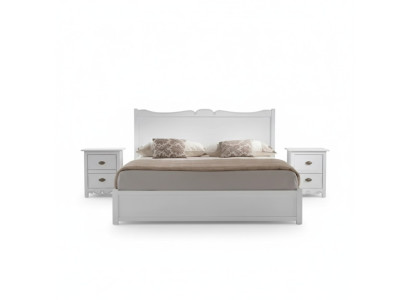 Diseño de dormitorio moderno con lujo, cama de dormitorio, 2 mesitas de noche, 3 piezas.