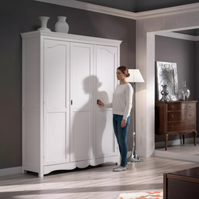 Armario de madera Armario Gabinete Dormitorio Muebles de lujo Blanco Nuevo