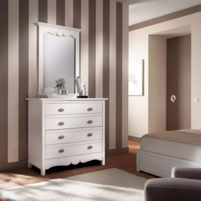 Madera Muebles de diseñador italiano Juego de muebles de 2 piezas Estilo de muebles de lujo Cómoda con espejo