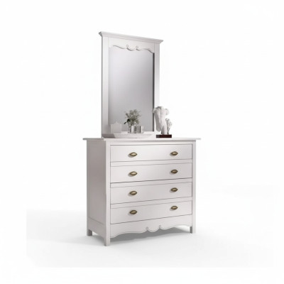 Madera Muebles de diseñador italiano Juego de muebles de 2 piezas Estilo de muebles de lujo Cómoda con espejo