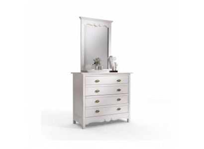 Madera Muebles de diseñador italiano Juego de muebles de 2 piezas Estilo de muebles de lujo Cómoda con espejo