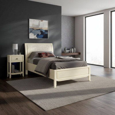 Set de dormitorio de lujo, mesita de noche, cama 2 piezas. Conjunto completo. Nuevo diseño de mobiliario.
