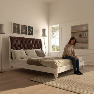 Diseño de cama Cama de lujo Muebles de dormitorio Mobiliario Cama doble Nuevo