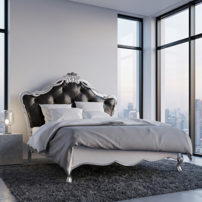 Cama acolchada de diseño de lujo, camas dobles, dormitorio, muebles italianos.