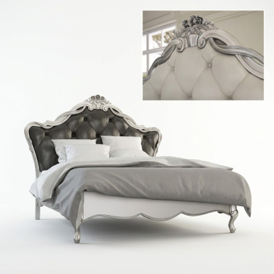 Cama acolchada de diseño de lujo, camas dobles, dormitorio, muebles italianos.