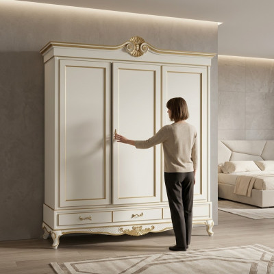 Estilo clásico Armario de madera Guardarropa Dormitorio Nuevo