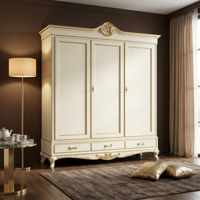 Estilo clásico Armario de madera Guardarropa Dormitorio Nuevo