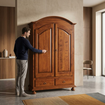 Armarios de madera italianos con diseño de armario de lujo.