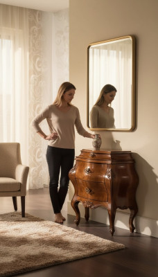 Mesita de noche mesa auxiliar muebles decoración italiana clásica de madera.