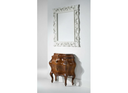 Mesita de noche mesa auxiliar muebles decoración italiana clásica de madera.