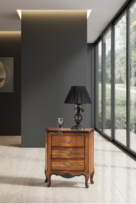 Mesita de noche con 3 cajones, diseño de armario de madera, muebles italianos nuevos.