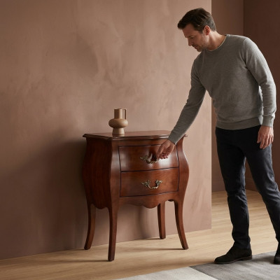 Mesa de noche diseño consola mesa auxiliar dormitorio madera lujo nueva