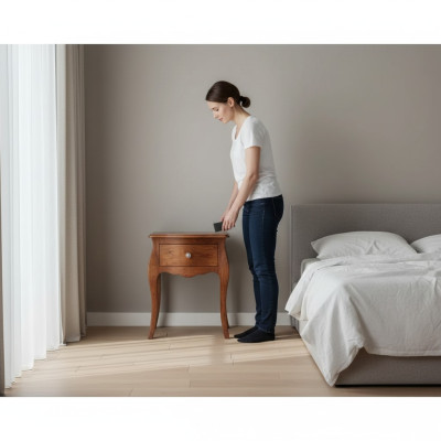 Diseño de muebles para mesa de noche Mesa de noche de madera para dormitorio Mesita auxiliar nueva