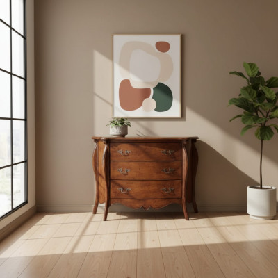 Cómoda marrón estilo italiano de madera muebles clásicos diseño nuevo