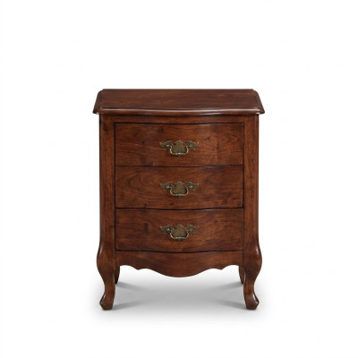 Mesita de noche lujo madera mesitas mesas consolas estilo clásico marrón.