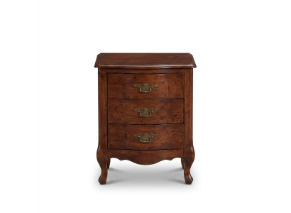 Mesita de noche lujo madera mesitas mesas consolas estilo clásico marrón.