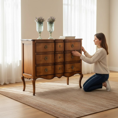 Cómoda marrón armario de lujo diseño estilo clásico dormitorio nuevo