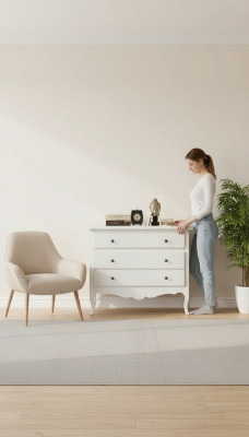 Mueble italiano estilo blanco cómoda aparador muebles de diseñador madera nuevo.