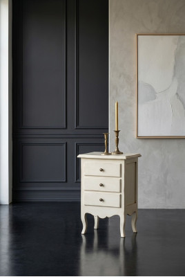Muebles de noche de lujo para el dormitorio en madera blanco, nuevos