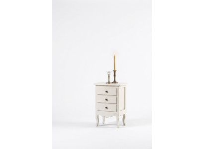 Muebles de noche de lujo para el dormitorio en madera blanco, nuevos
