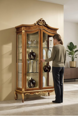 Armario de vidrio vitrina Muebles gabinete de madera Vitrinas de lujo armario de madera Nuevo
