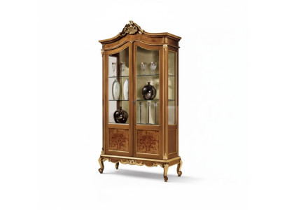 Mueble de sala de estar de vitrina de madera con armario de vidrio de madera maciza.