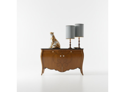Mueble para la sala de estar de madera marrón, cómodas. Muebles italianos. Armarios.