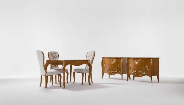 Mesa de comedor comedor Marrón Grupo de comedor Mesa clásica 4 sillas Juego de 6 piezas