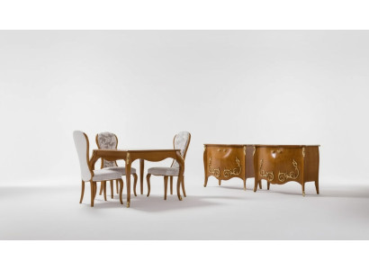Mesa de comedor comedor Marrón Grupo de comedor Mesa clásica 4 sillas Juego de 6 piezas