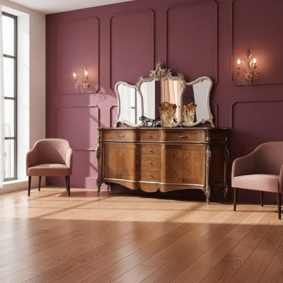 Mueble aparador con espejo para sala de estar, diseño de muebles, gabinete marrón nuevo