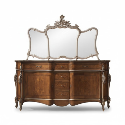 Mueble aparador con espejo para sala de estar, diseño de muebles, gabinete marrón nuevo