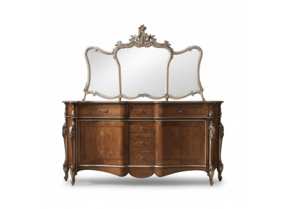 Mueble aparador con espejo para sala de estar, diseño de muebles, gabinete marrón nuevo