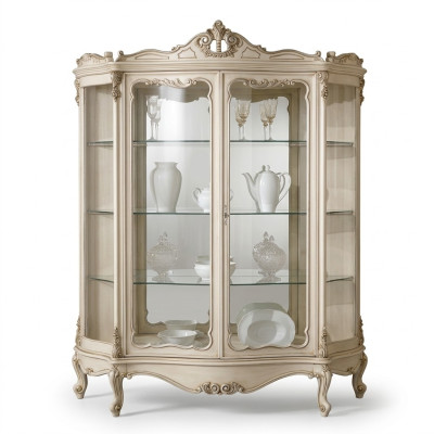 Vitrina de vidrio Armario de cristal Vitrina Sala de estar Madera Credenza Muebles de lujo Nuevos