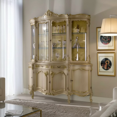 Vitrina de sala de estar armario de vidrio armarios vitrinas de madera muebles italianos