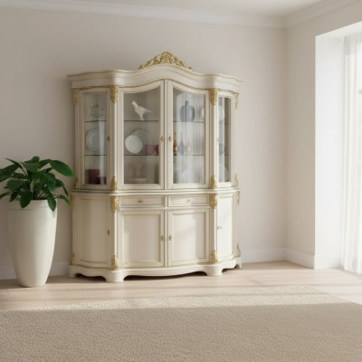 Vitrina de lujo italiana con diseño de vidrio.