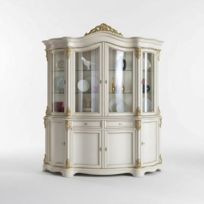 Vitrina de lujo italiana con diseño de vidrio.