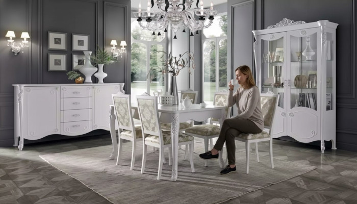 Mesa de comedor 4 sillas Silla Comedor Grupo de comedor moderno Aparador Conjunto