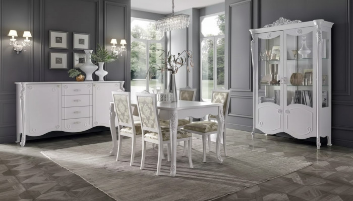 Mesa de comedor 4 sillas Silla Comedor Grupo de comedor moderno Aparador Conjunto