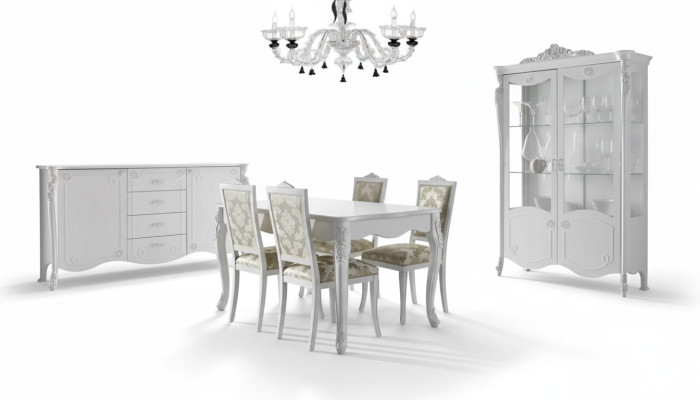 Mesa de comedor 4 sillas Silla Comedor Grupo de comedor moderno Aparador Conjunto