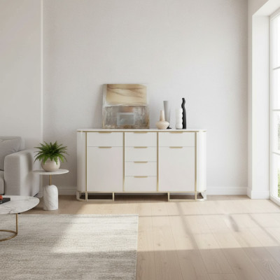 Aparador Muebles de madera de diseño italiano de lujo Blanco Cómoda Armario Nuevo