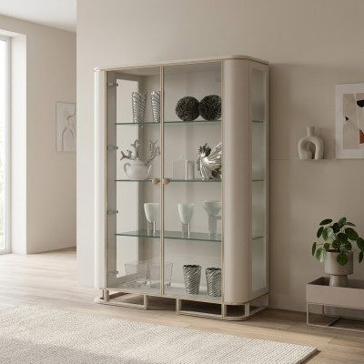Muebles de vitrina de diseñador de madera blanca armario de vitrina de lujo diseño de muebles italiano.